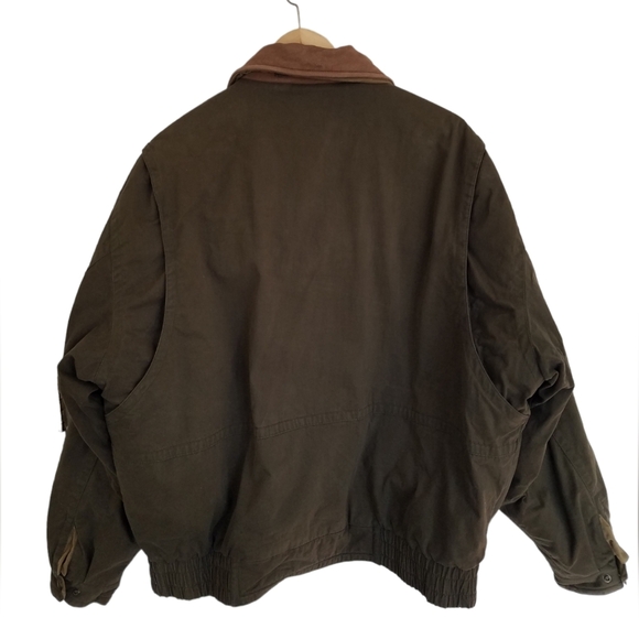 Woolrich Men's Bomber Jacket Thermal Fleece Lined Olive Green Size XL - Picture 3 of 17